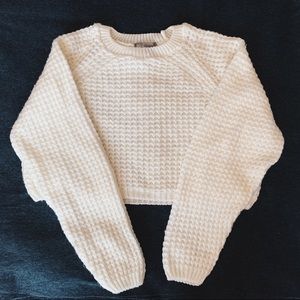 ASOS Soft White Chunky Knit Cropped Sweater